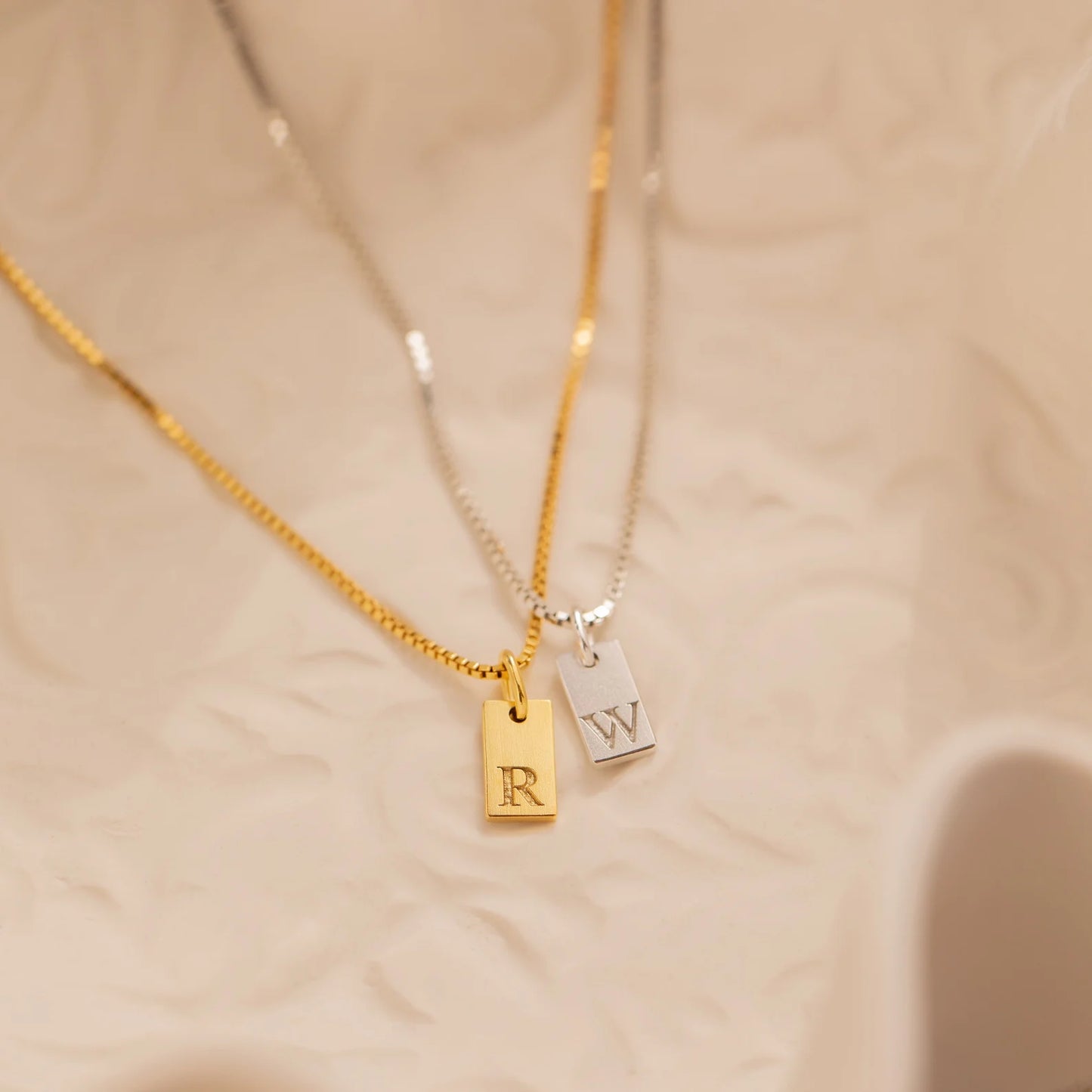 Custom Engraved Letter Pendant Necklace