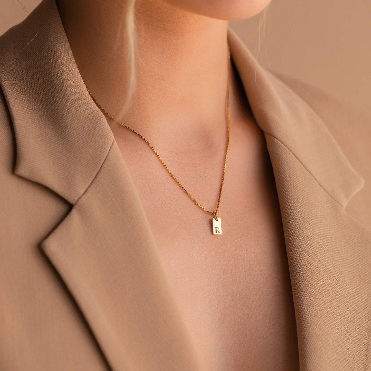 Custom Engraved Letter Pendant Necklace