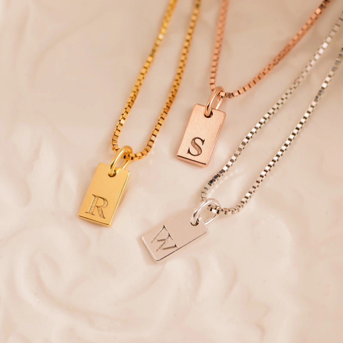 Custom Engraved Letter Pendant Necklace