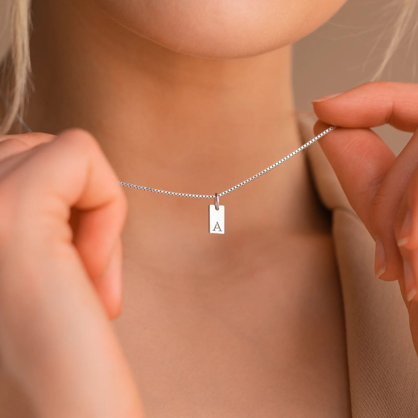 Custom Engraved Letter Pendant Necklace