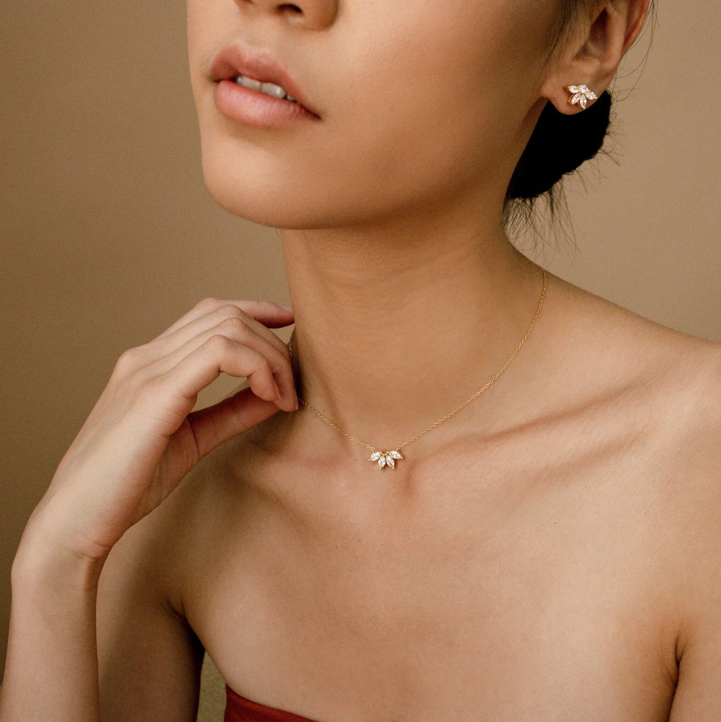 Flower Petal Diamond Necklace