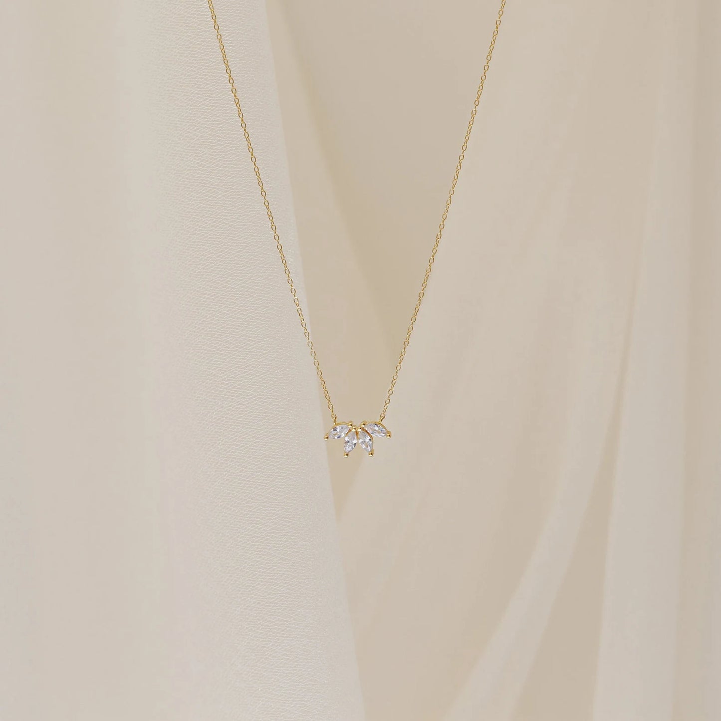 Flower Petal Diamond Necklace