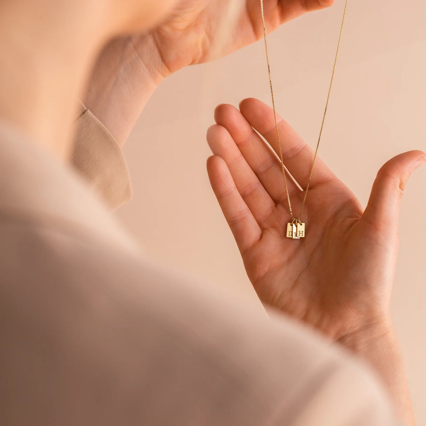 Custom Engraved Letter Pendant Necklace