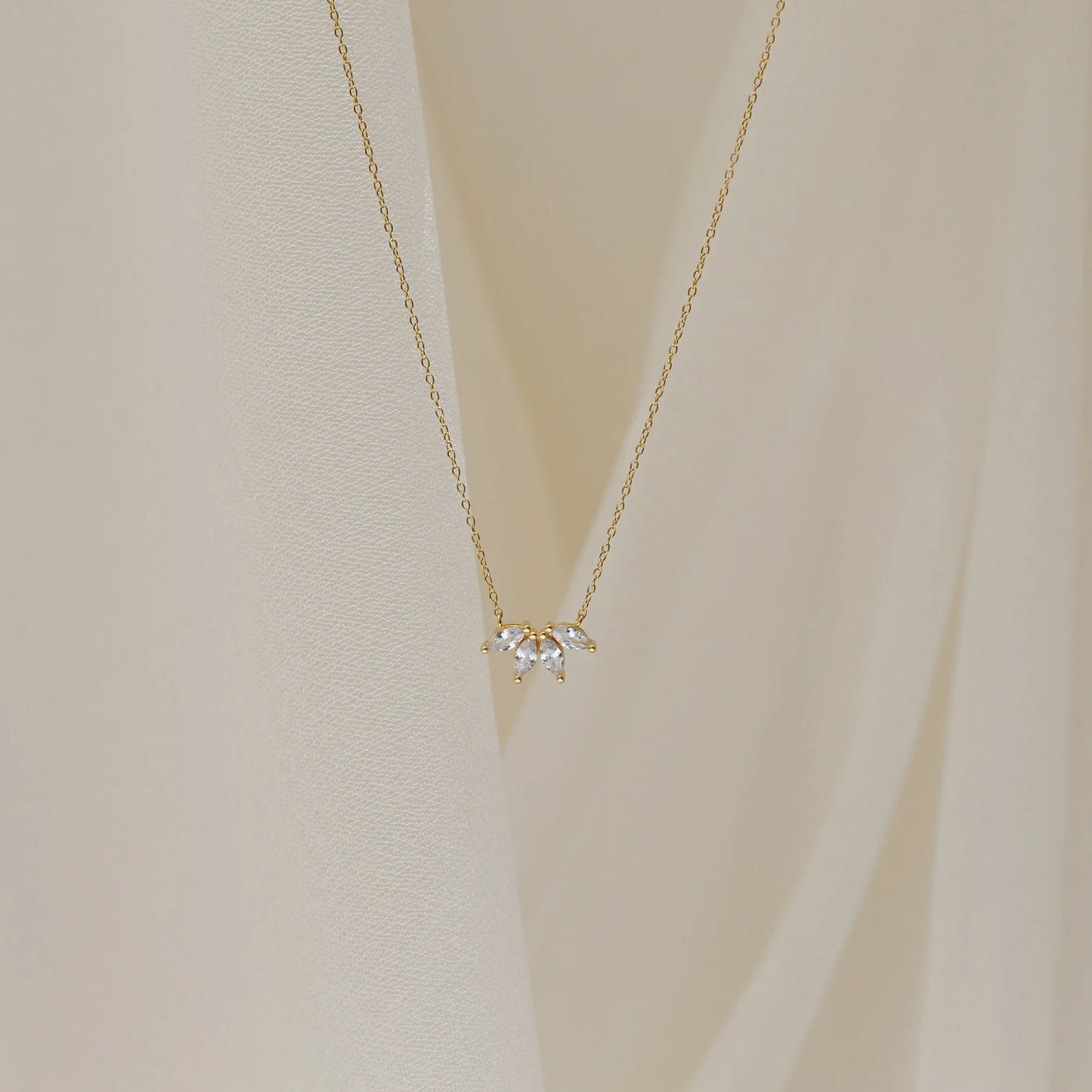 Flower Petal Diamond Necklace