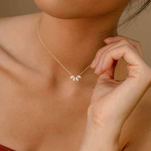 Flower Petal Diamond Necklace