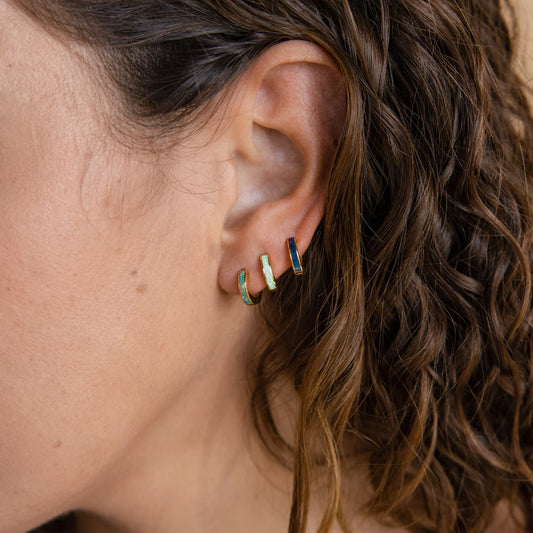 Dainty White Opal Earrings