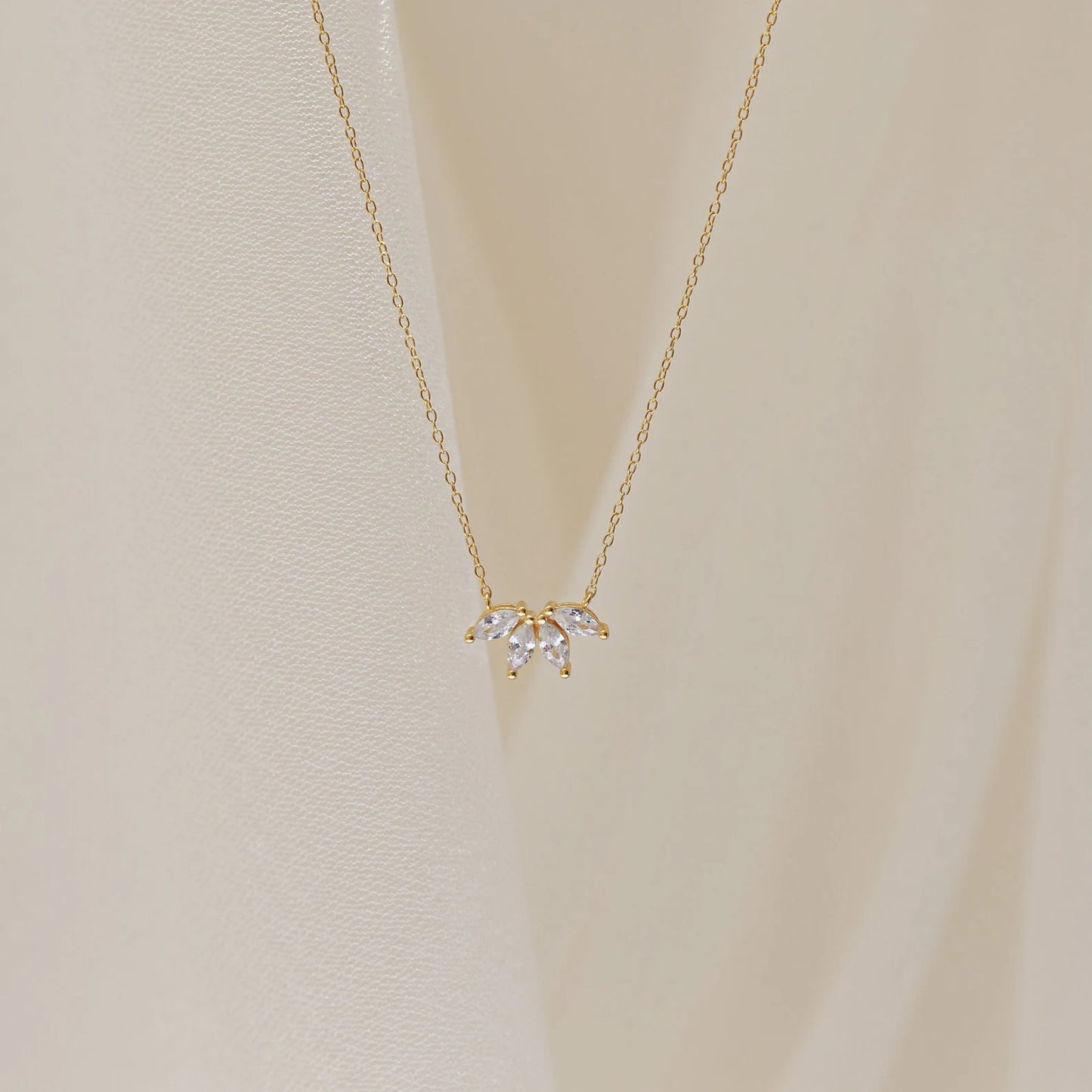 Flower Petal Diamond Necklace
