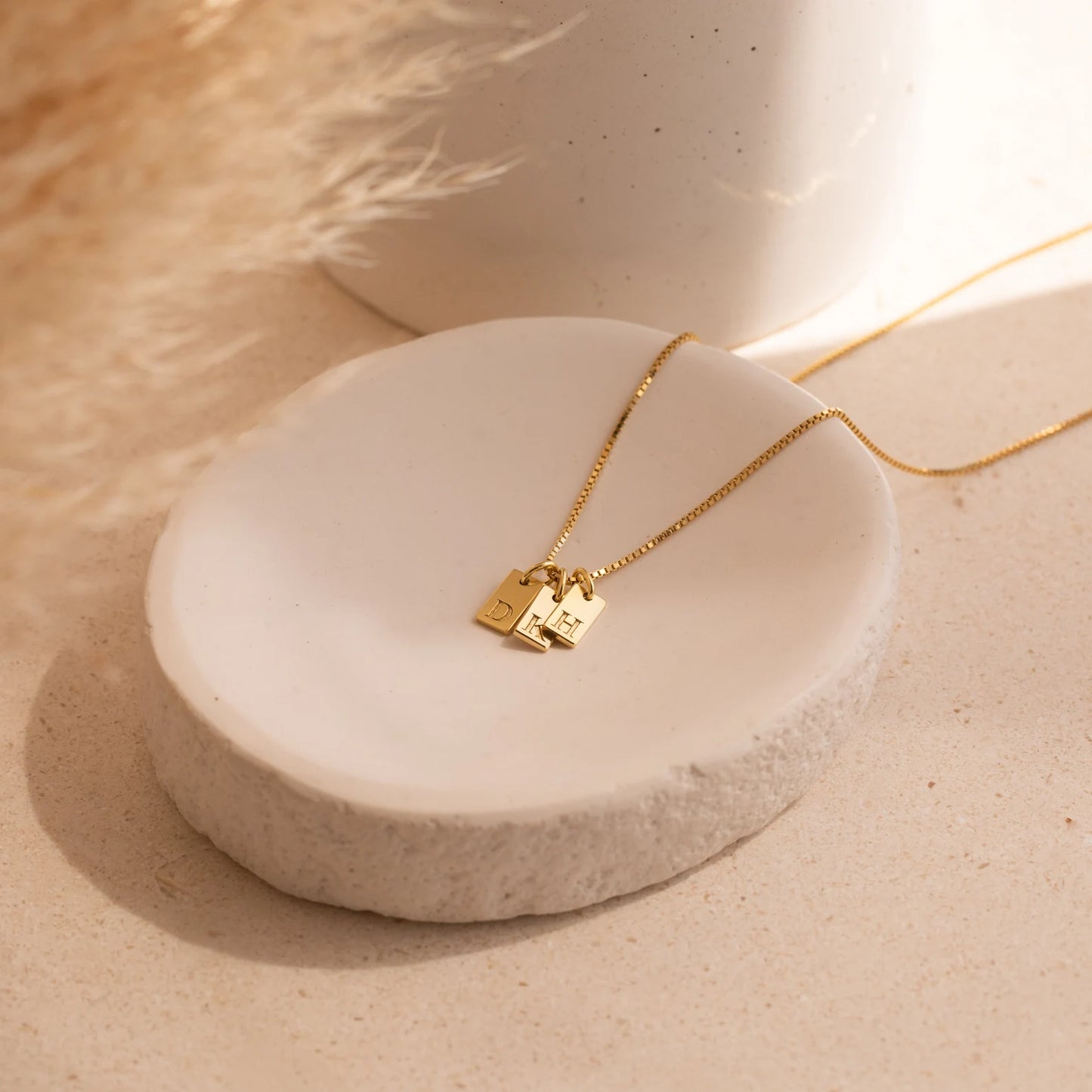 Custom Engraved Letter Pendant Necklace